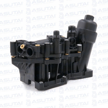 صورة غلاف فلتر زيت المحرك + مبيت منظم الحرارة مع ترموستات لسيارات BMW - 11428507697 - 11428507694
